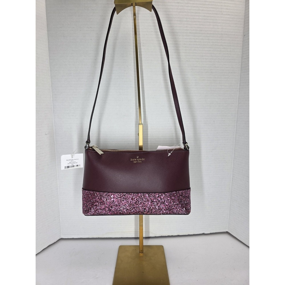 Kate Spade Flash Glitter Crossbody Bag Cherrywood NWT‎ K8711